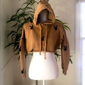 Playboy x Missguided cropped hoodie